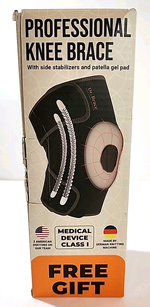 DR. BRACE ELITE Size XL Knee Brace w Side Stabilizers & Patella Gel Pads Support
