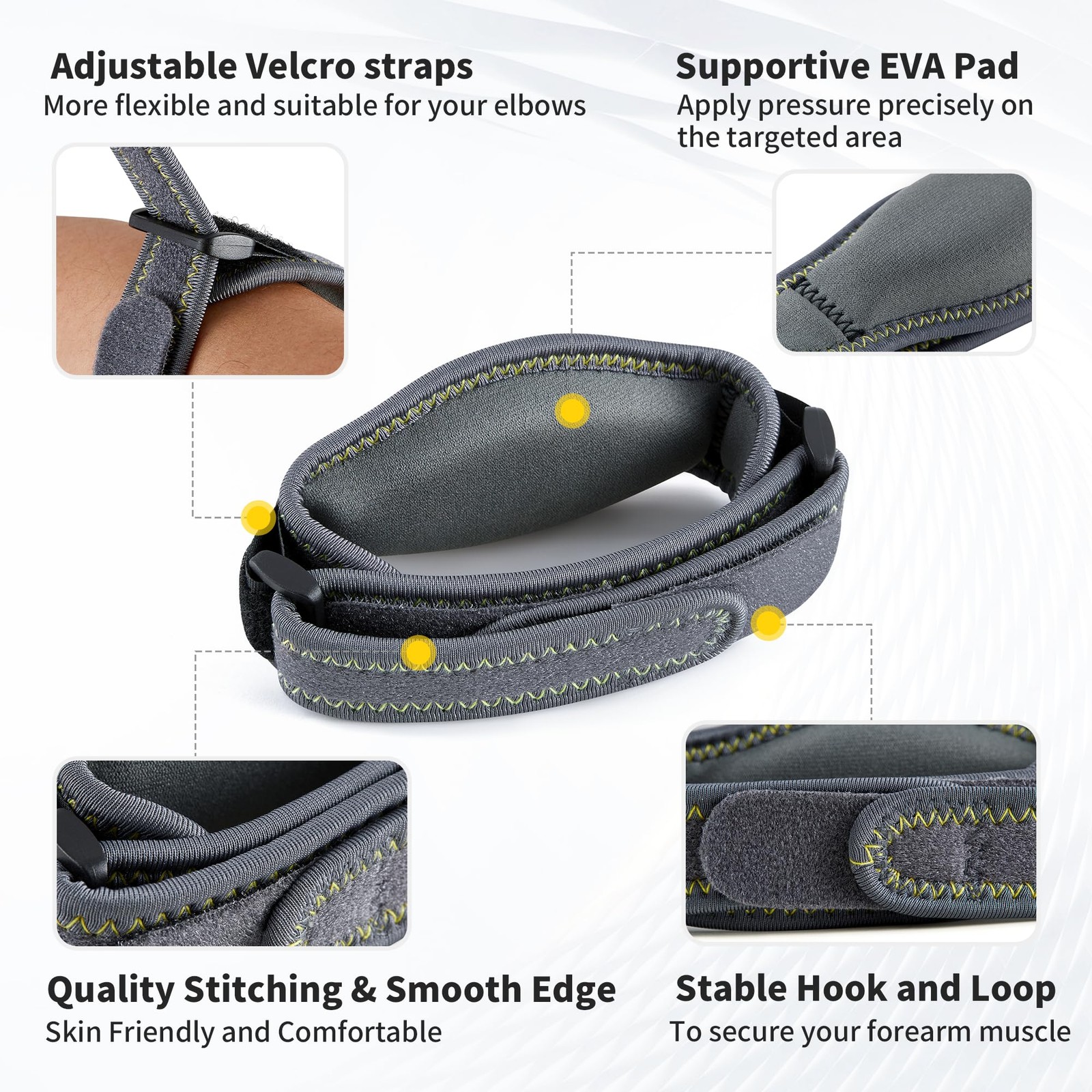CAMBIVO 2 Pack Tennis Elbow Brace for Men & 2 Count (Pack of 1), Dark Gray