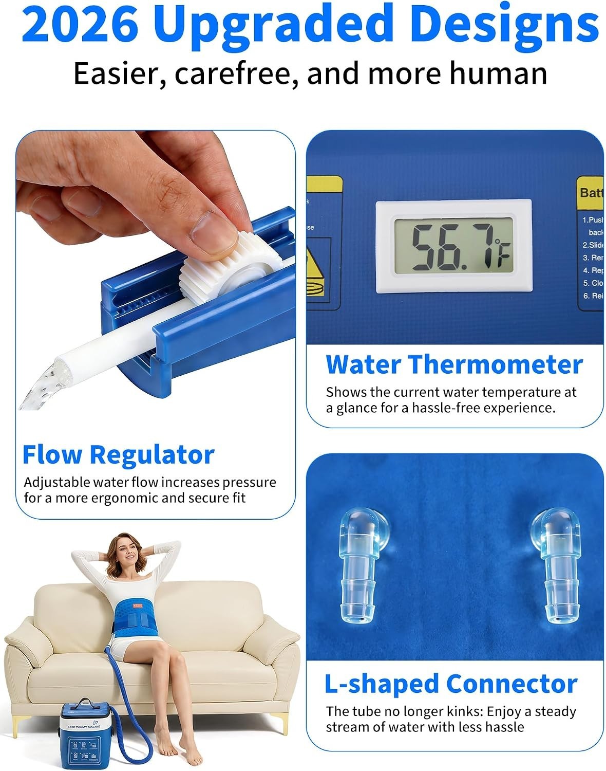 Lower Back Cold Therapy Machine Pressure Control Timer Temp Display Cameco