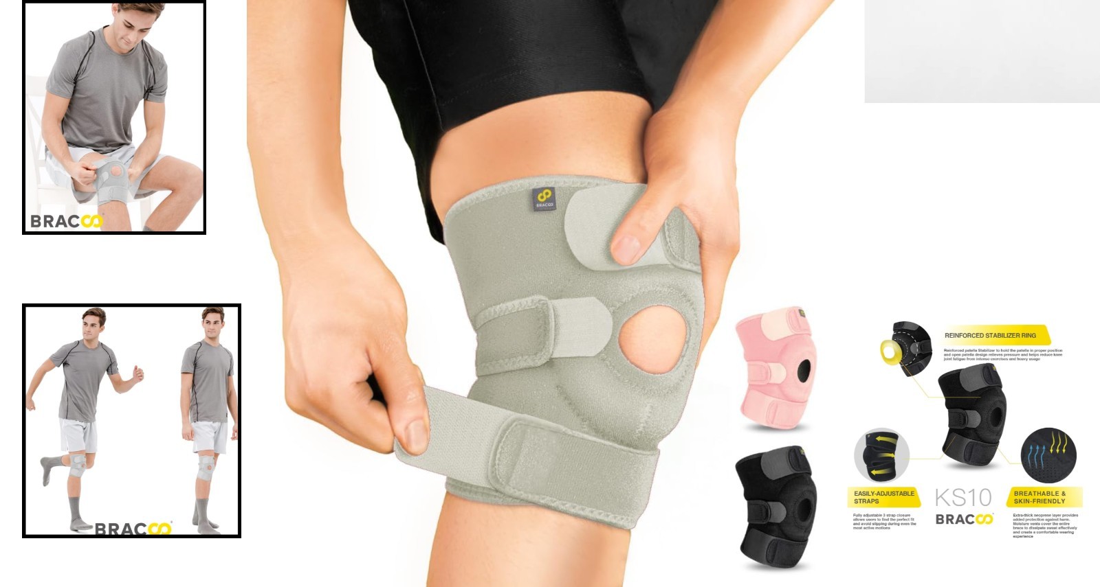 Adjustable Knee Support Brace for Pain Relief & Injury Recovery – Sizes 13-18in