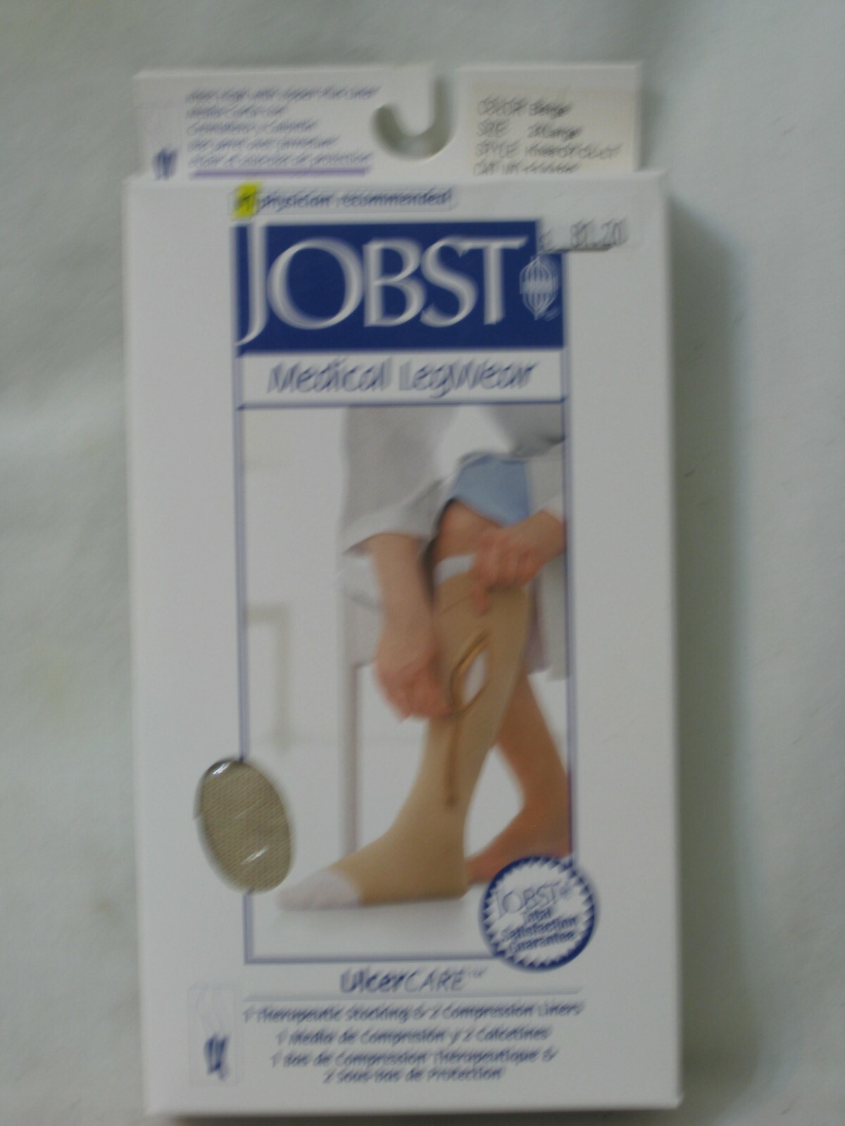 JOBST Medical Leg Wear 114489 2XLarge Beige Knee OT CL-LT Knee High w/ zipper +