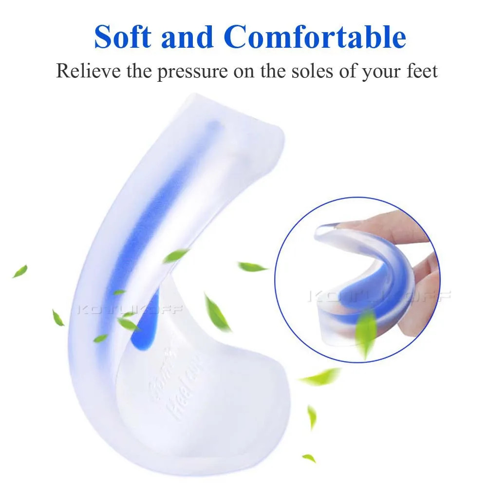 Soft Silicone Gel Insoles For Heel Spurs Pain Foot Cushion Foot Massag