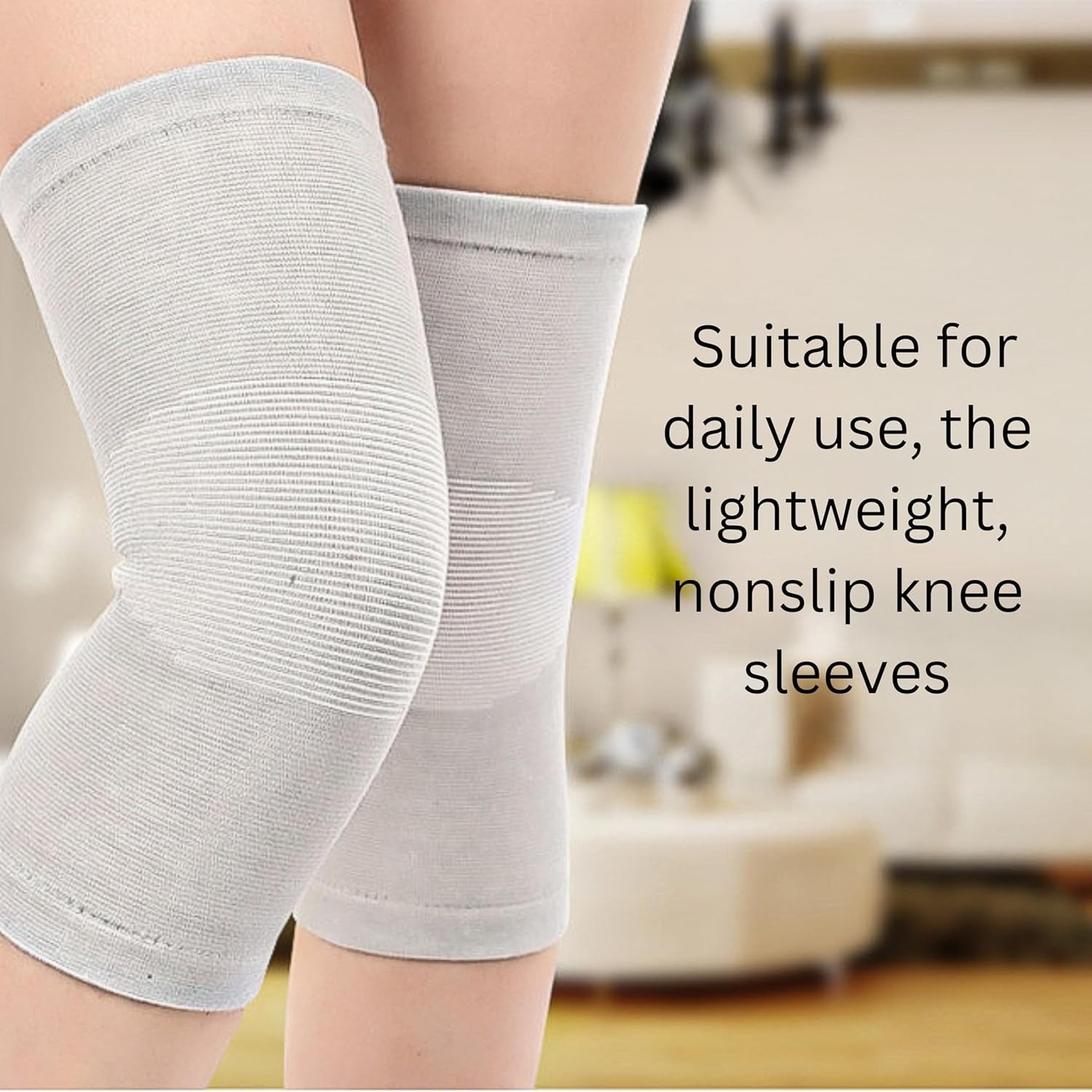 2-Pack Bamboo Knee Compression Sleeve for Men and Women, Compression Knee Sle…