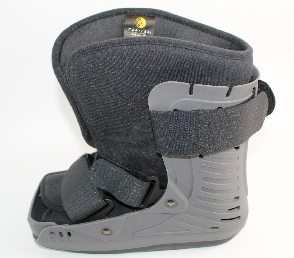 Corflex Walking Boot with Air Pump Adjustable Support, Black, Size Medium