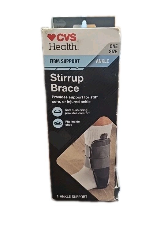 CVS Health Firm Support Ankle Stirrup Brace Cushion Fits In Shoe New Open