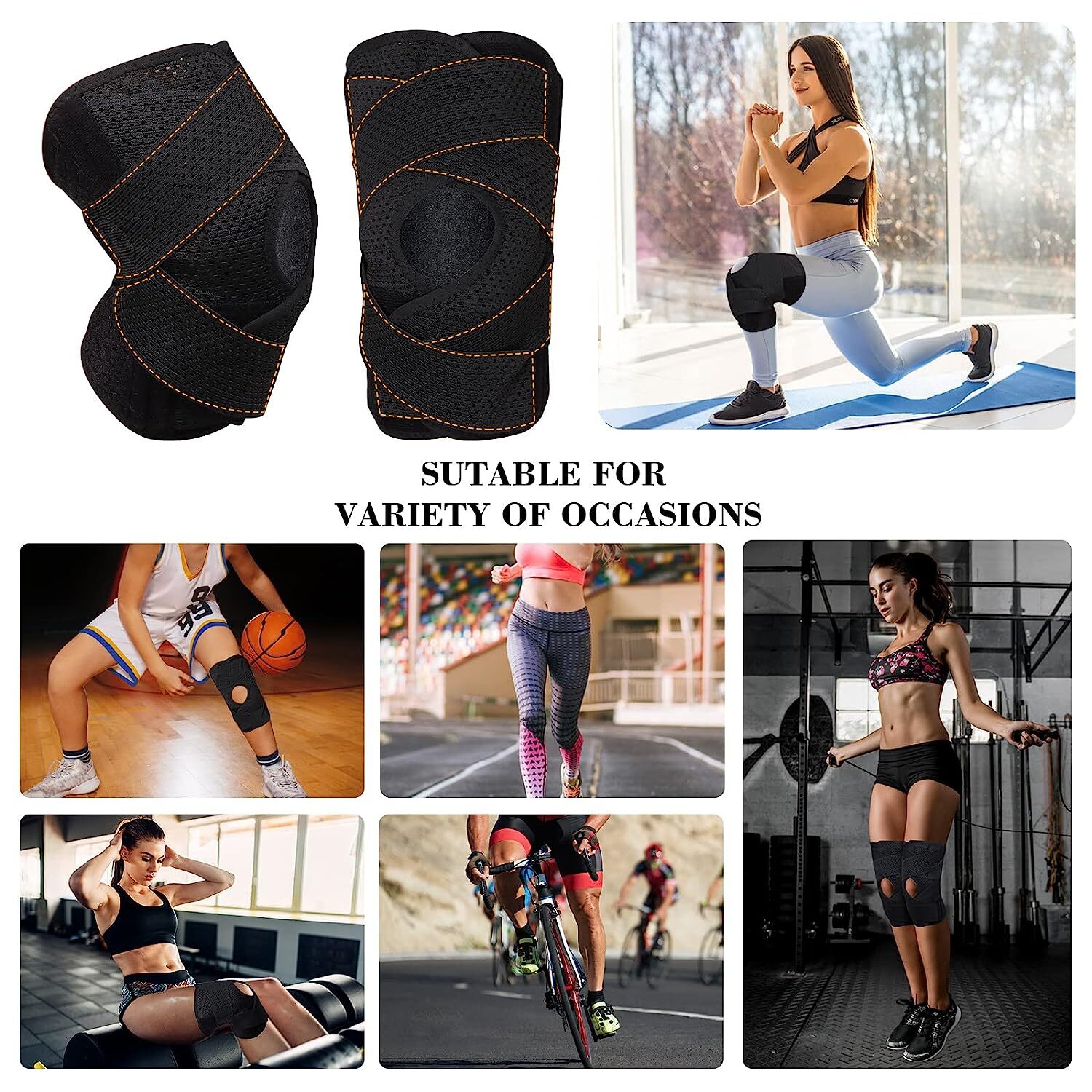 Knee Sleeve Compression Brace for Meniscus Joint Pain Arthritis Relief Recovery