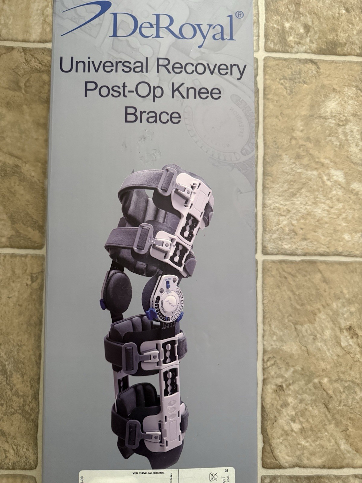 DeRoyal Universal Recovery Post-Op Knee Brace KB3000-01 Brand New