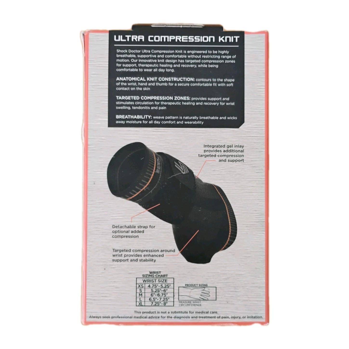 Shock Doctor Right Wrist Support with Gel and Strap Size XS 4.75″ – 5.25″ NEW