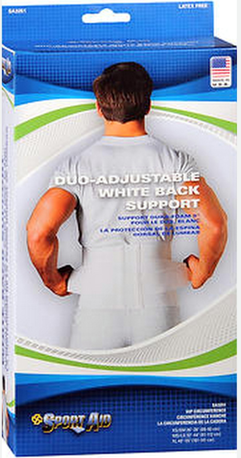 Sport Aid Back Support STRONG! DUO ADJUSTABLE XS (26 to 36 inch hip) Latex Free