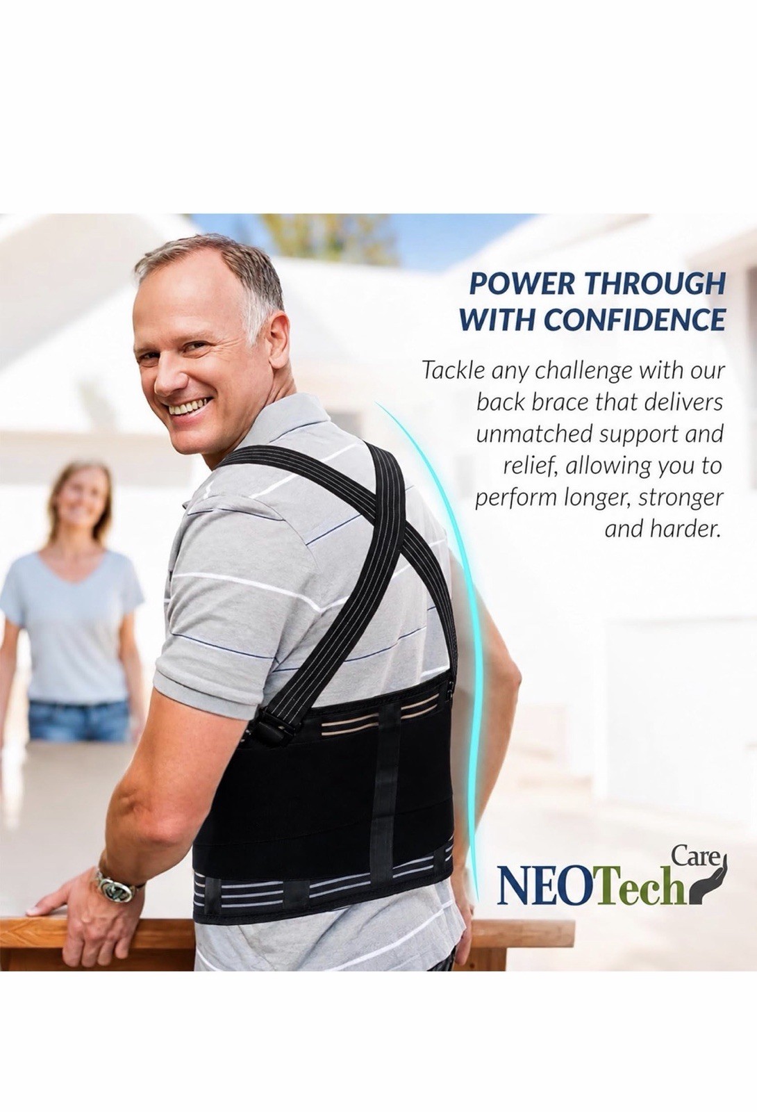 Back Brace with Suspenders for Work Industrial Lifting Safety Elastic L