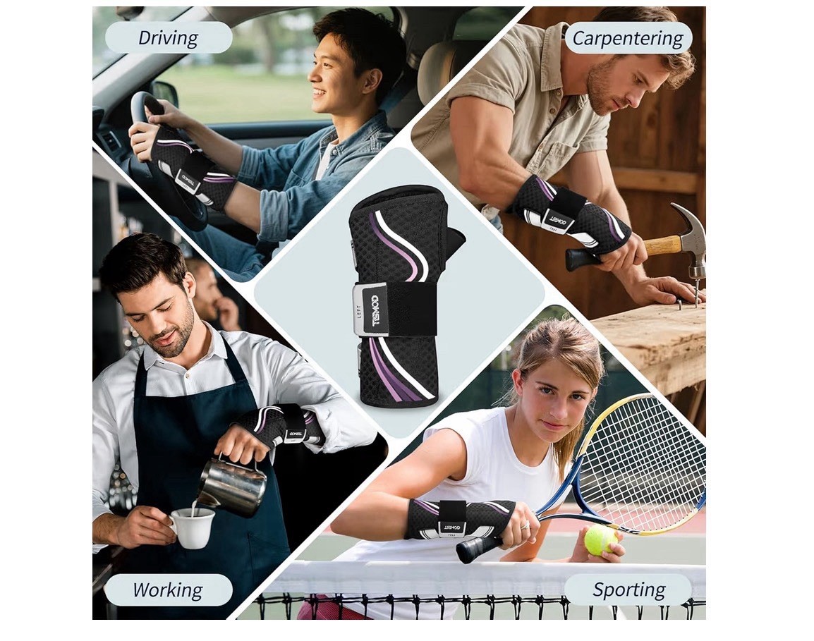 TISMOD Wrist Support Brace Night Splint Adjustable Left XS-M