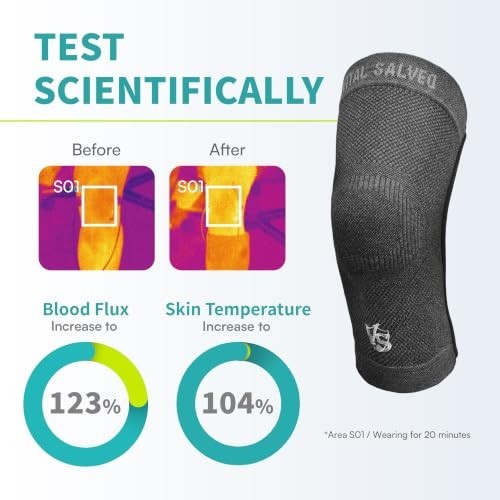 Compression Knee Sleeve Bio-Dynamic Far Infrared Recovery Sport Support Dark