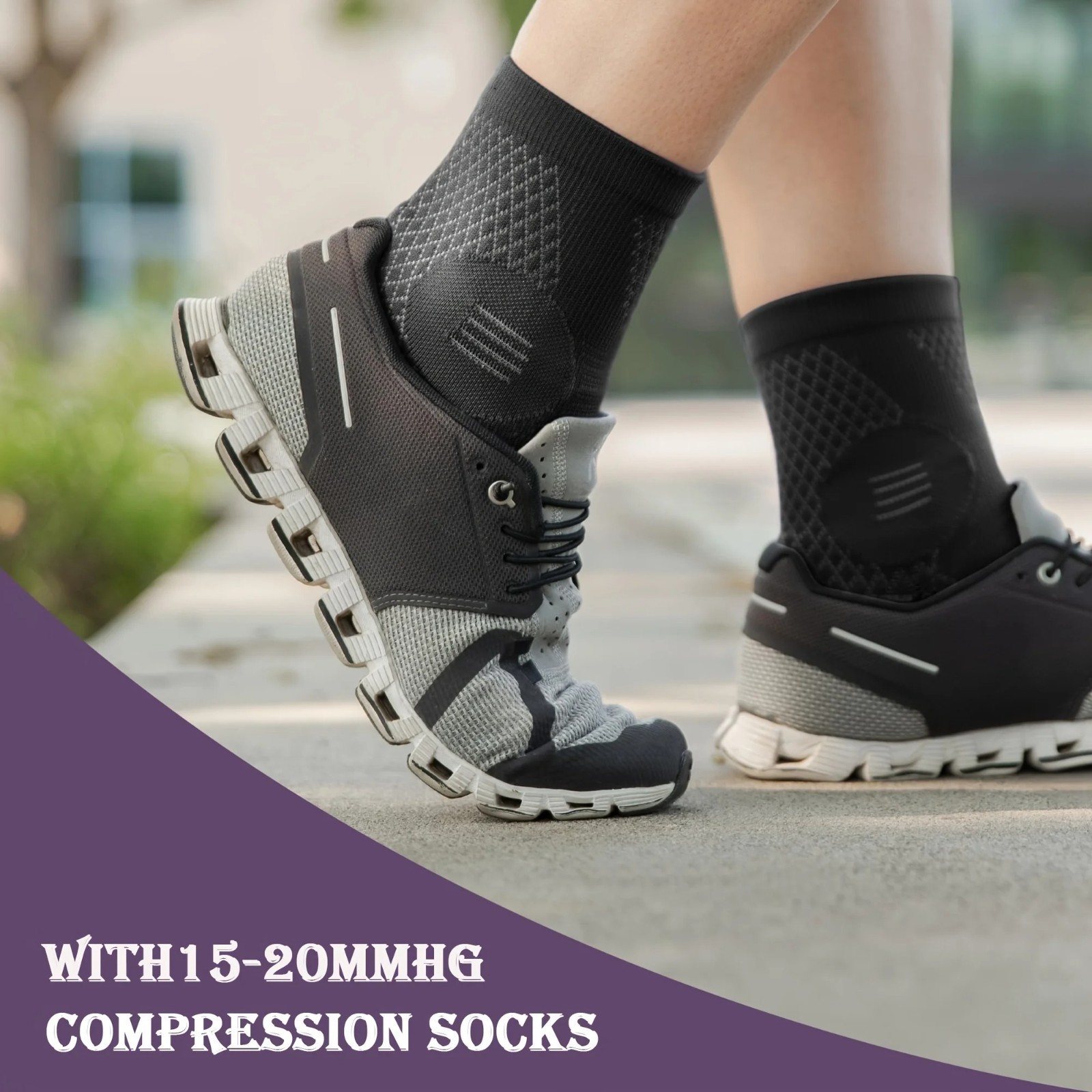 1 Pair Ankle Compression Socks Foot Sleeve Arch Support Open Toe Plantar Fasciit