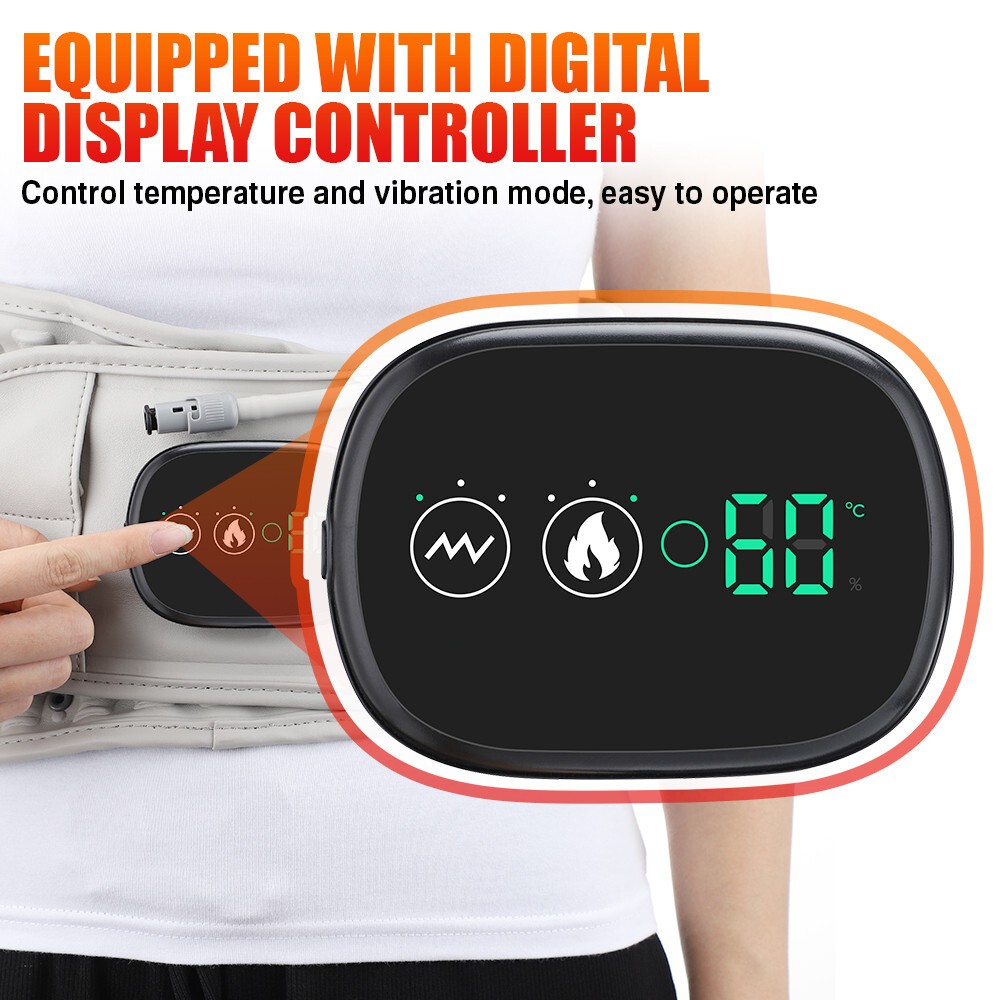 Red Light Heating Decompression Back Belt Massage Pain Relief Lower Back Lumbar