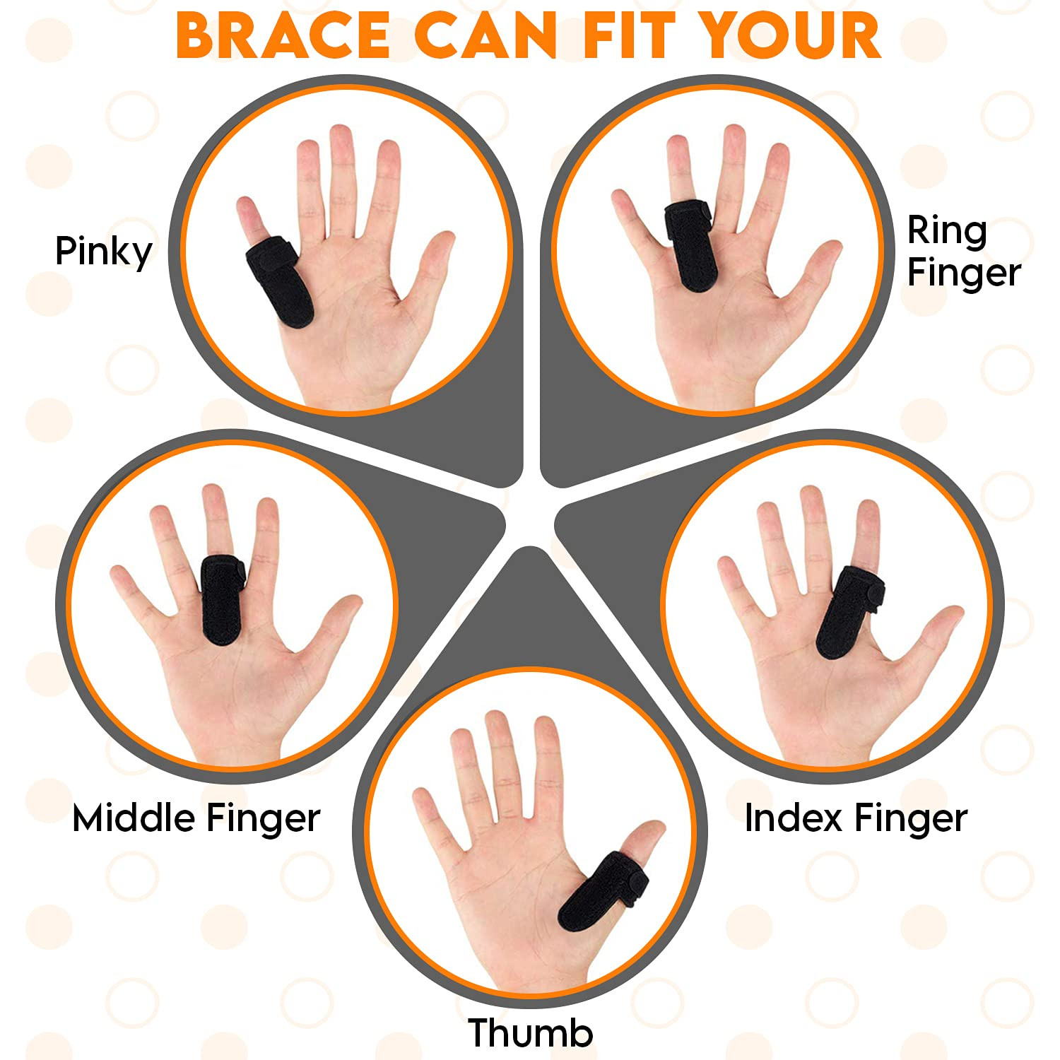Adjustable Trigger Finger Brace With Aluminum Support For Pain Relief