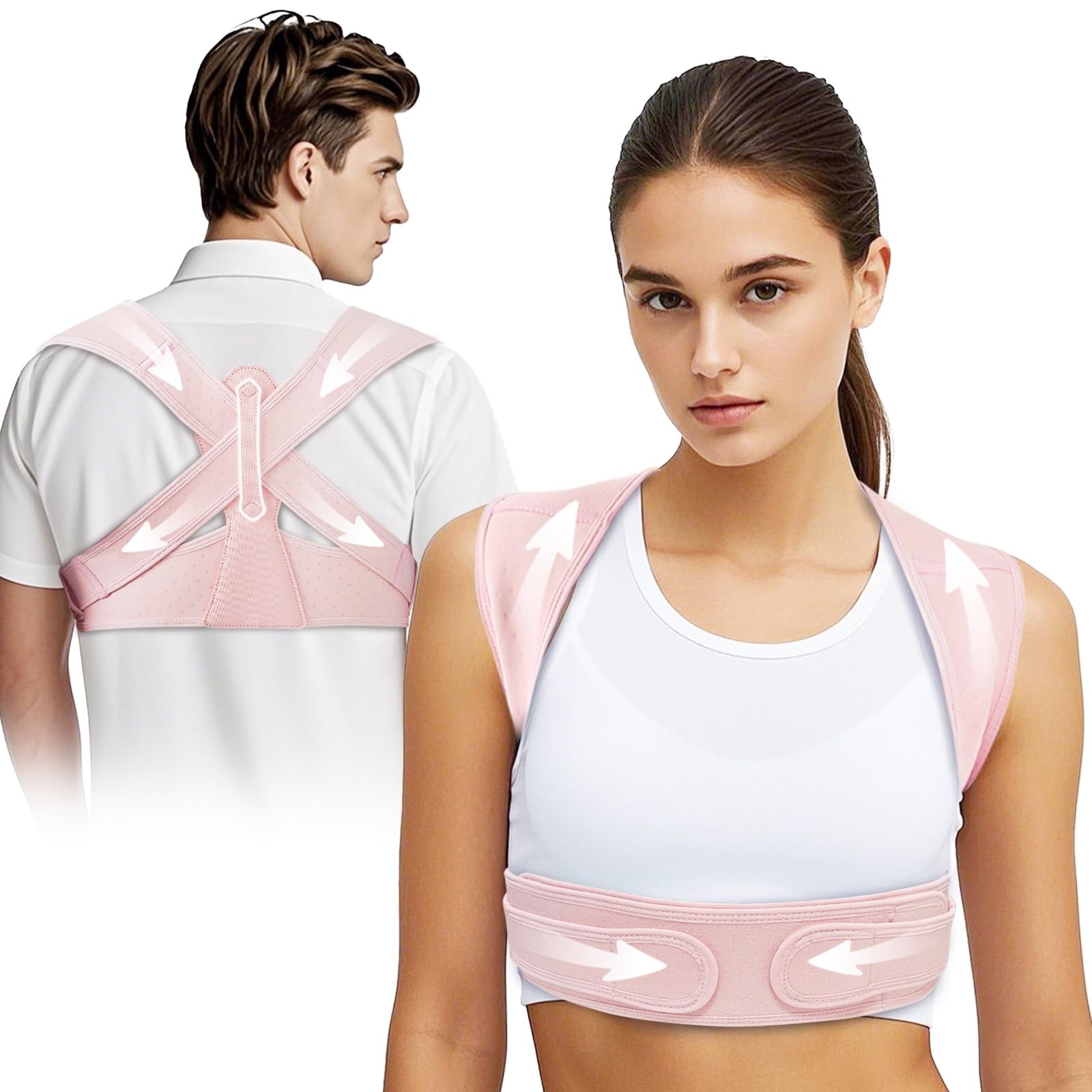 TEE TEA Shoulder Posture Corrector for & Men – Adjustable Upper Back Brace fo…