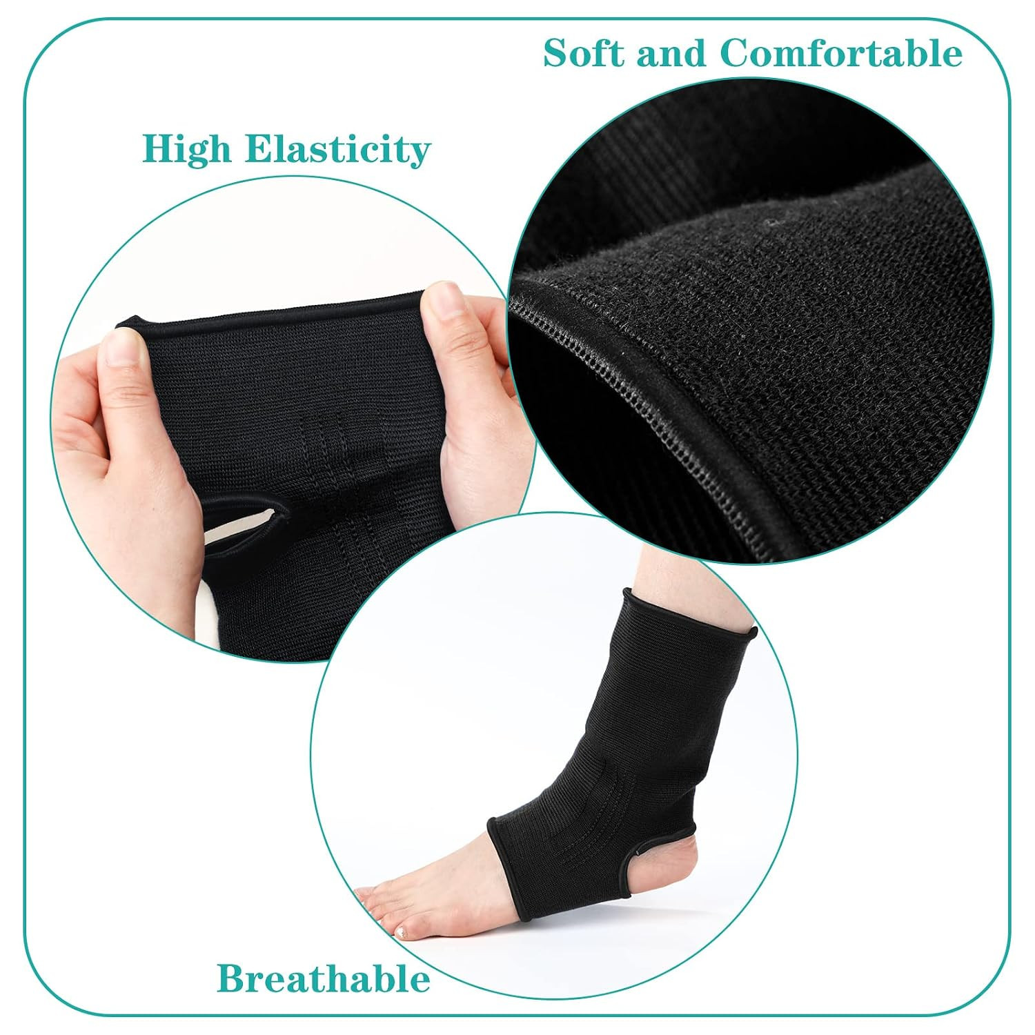 2 Pairs Muay Thai Ankle Support Compression Ankle Sleeve Boxing Foot