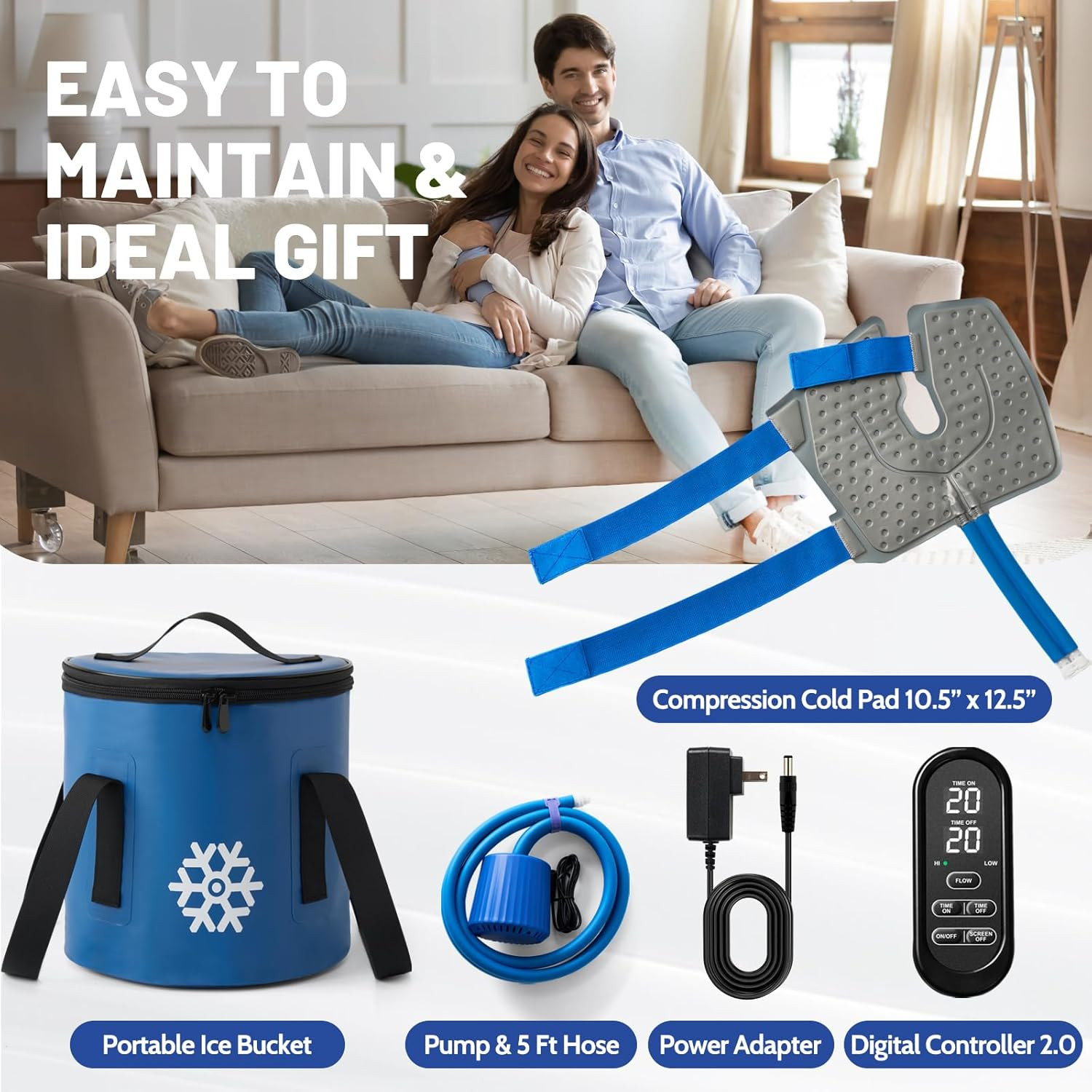 Ice Machine for Knee after Surgery 2.0, FSA Eligible HSA, Portable Cold Therapy