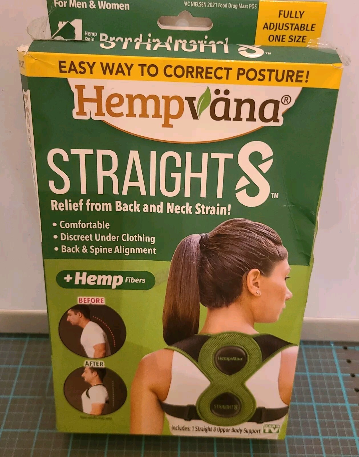 Hempvana Straight8 Fully Adjustable Lightweight Posture Corrector As Seen On TV