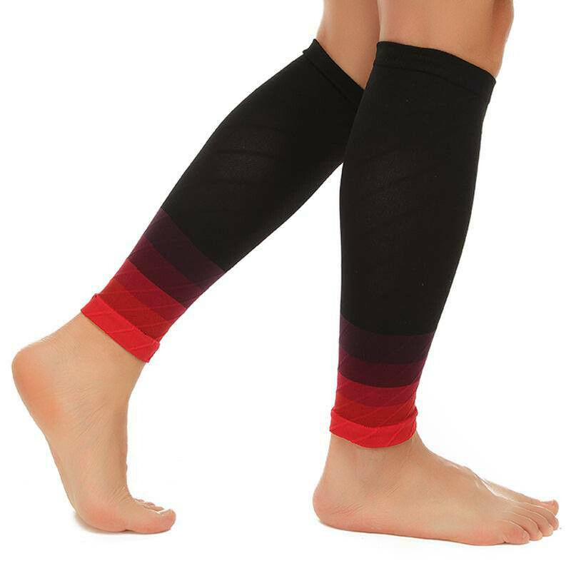 Pair Men Women Compression Socks Calf Sleeve Leg Support Brace 15-20mmHg Running