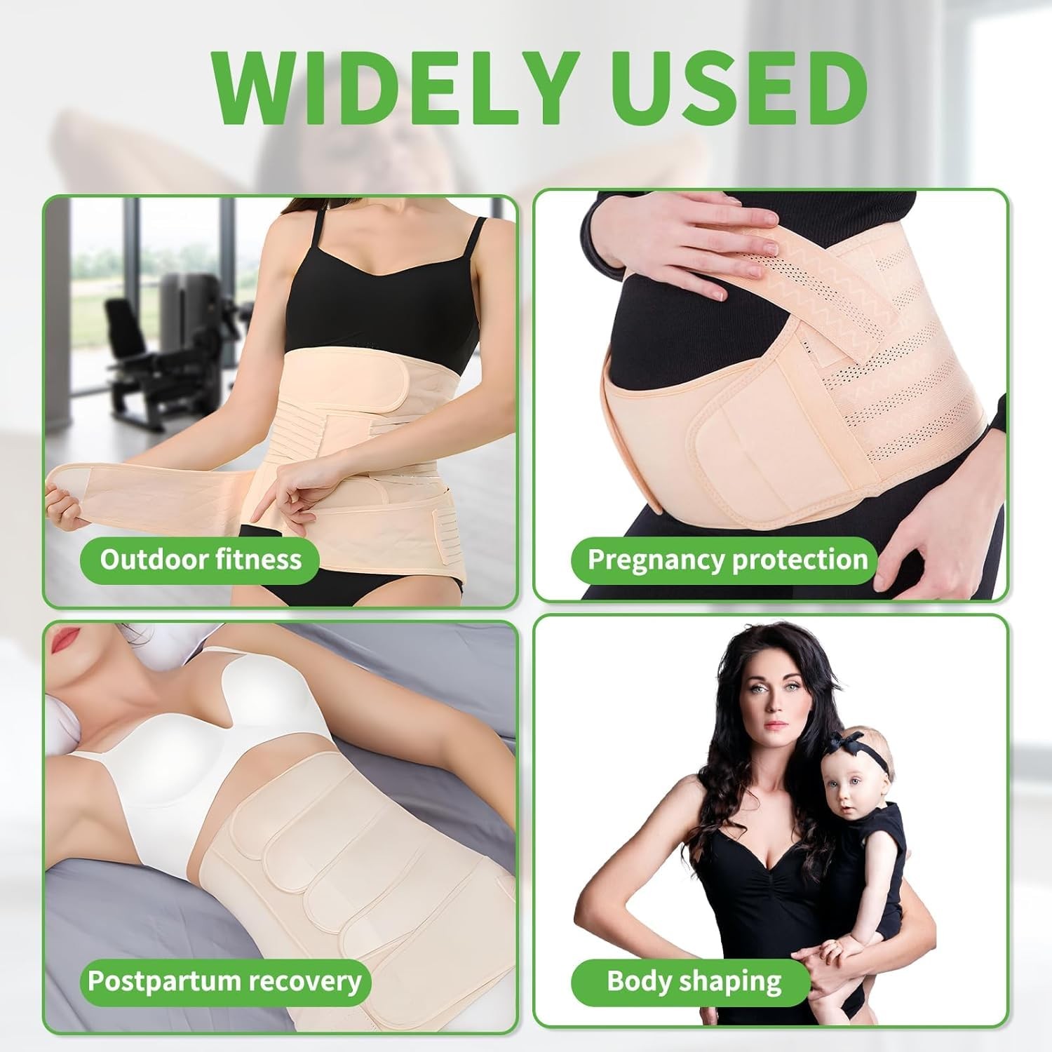ZOLIQUEX XXX-Large 2 in 1 Postpartum Belly Band Wrap Beige, XXX-Large, Beige