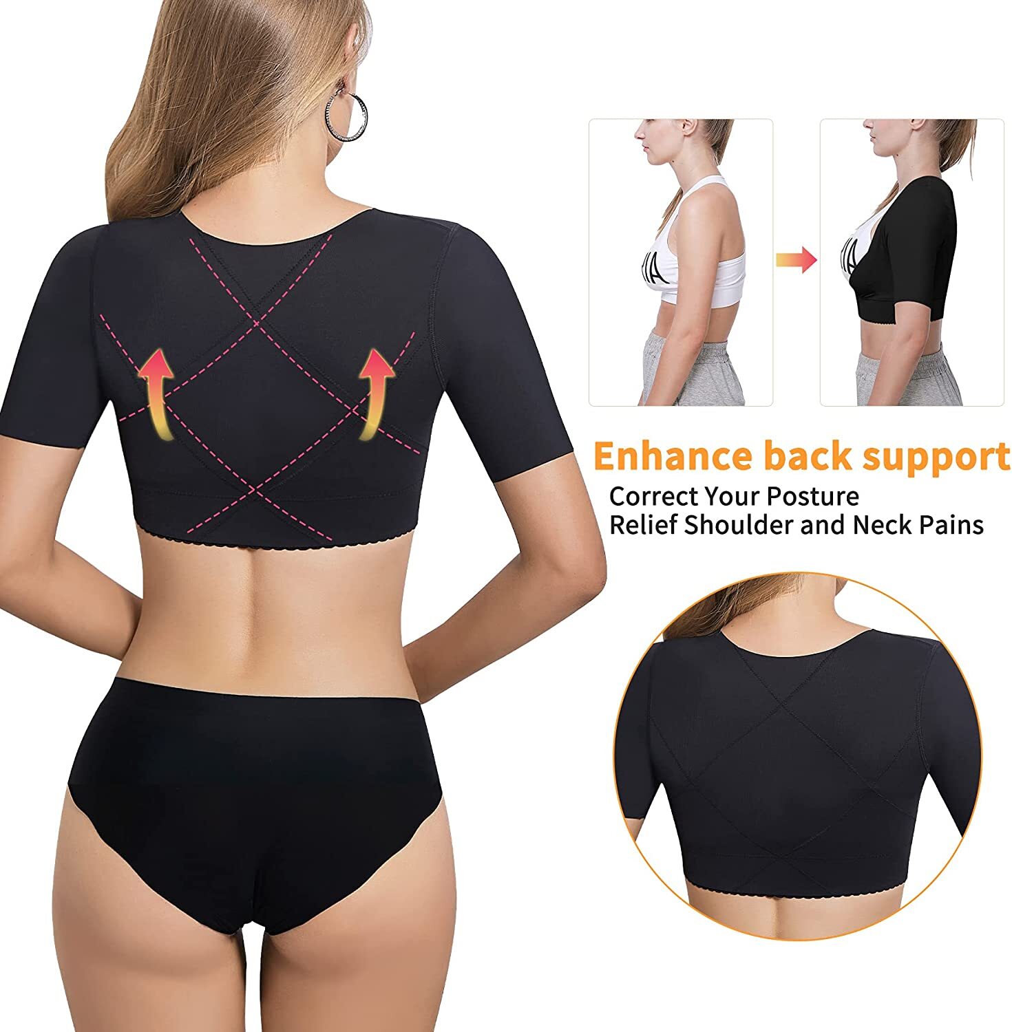 Women’s Post Surgery Posture Corrector Back Support Shoulder Brace Belt Arm Slim