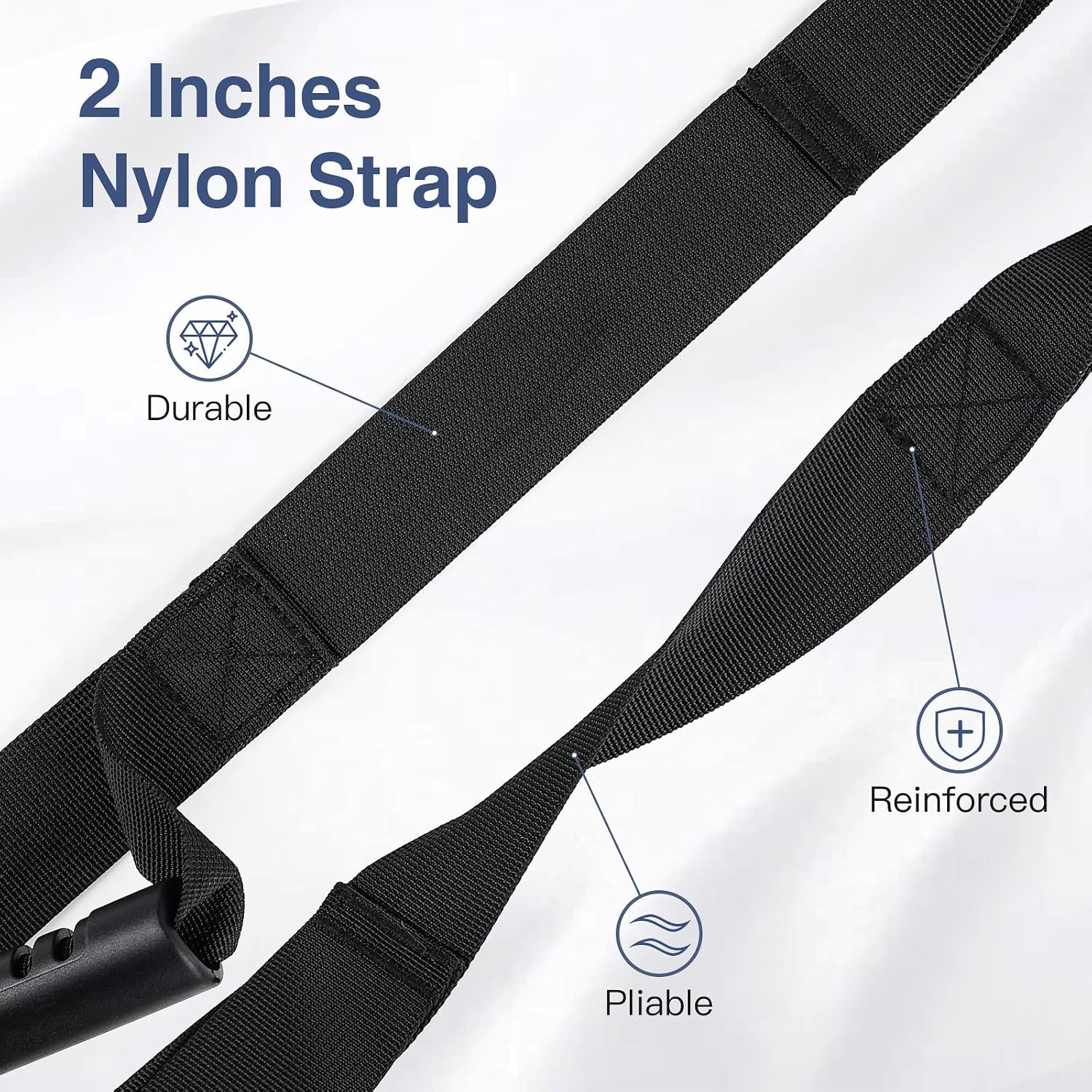 Multi-Loop Leg Lifter Strap 42 in Rigid Hand Strap Padded Foot Loop with 3 Hand