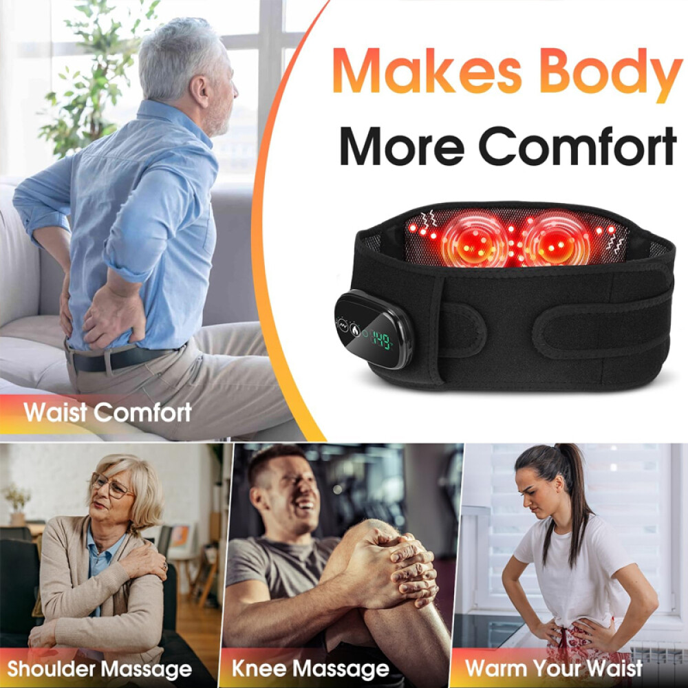 Cordless Electric Heating Pad for Full Body,with Red Light and Vibrating Massage