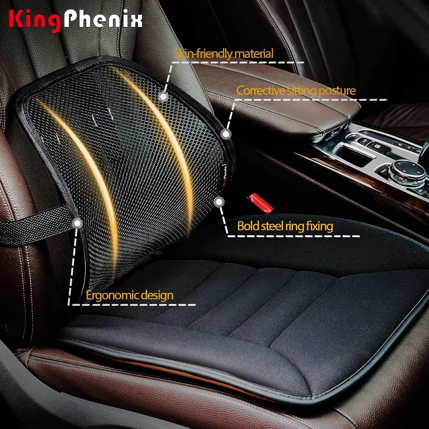 Lumbar Support (2 Pack) with Breathable Mesh, Suit for Car, Office Chair