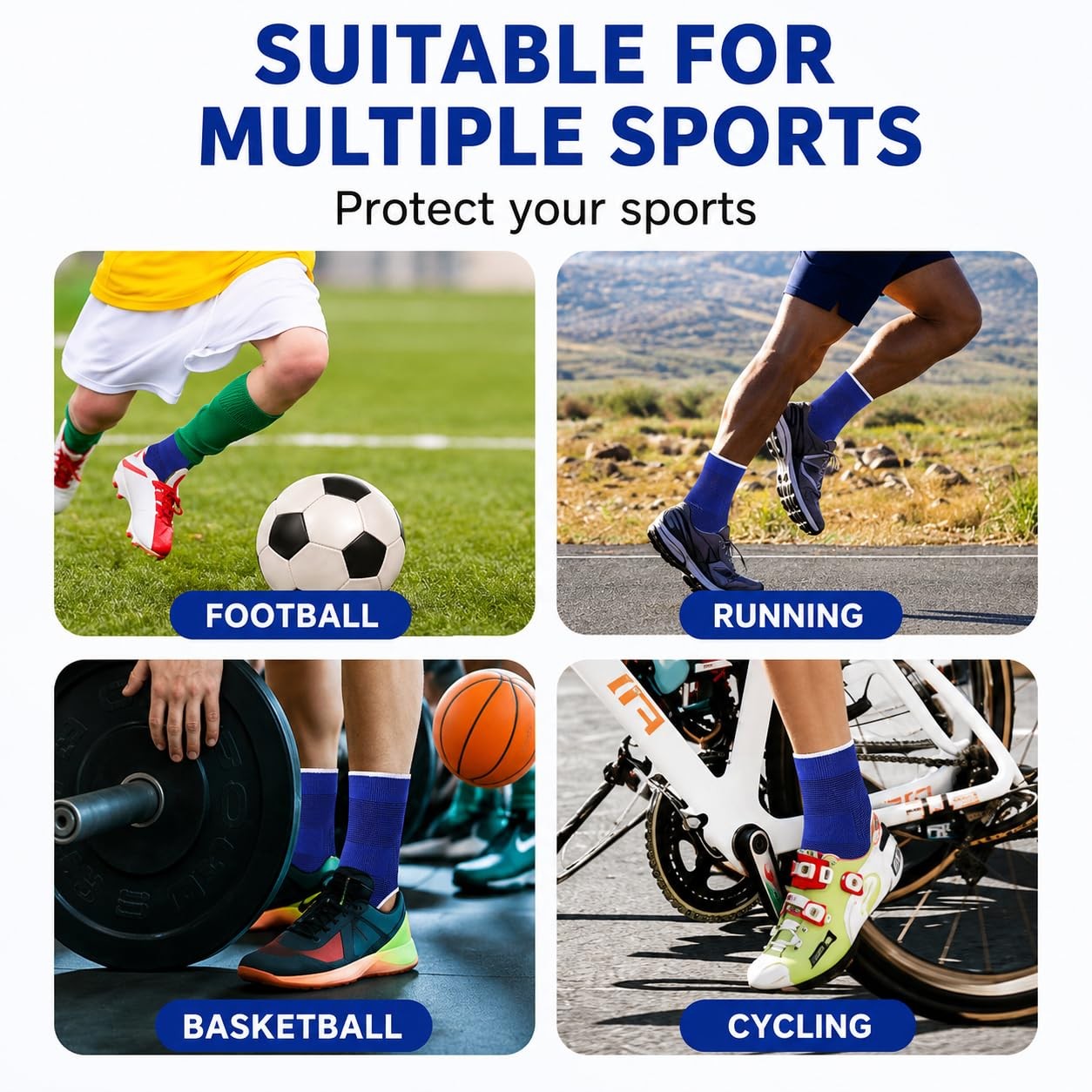 2 Pack Compression Ankle Brace Sleeve for & Men, Breathable Elastic Ankle Wra…