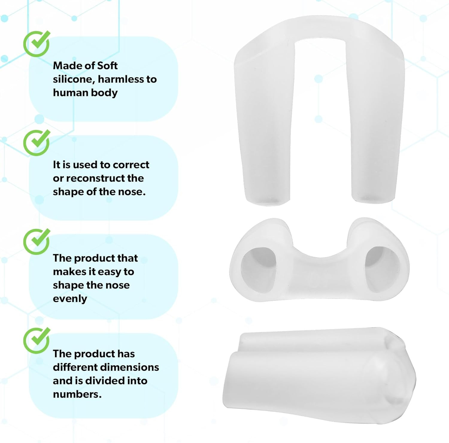Silicone Nostril Retainer for Rhinoplasty Surgery 100% Silicone 10 Size