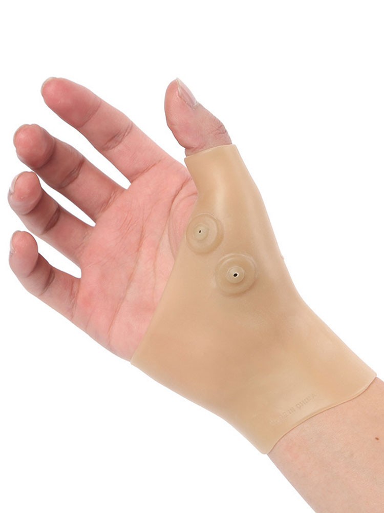 2PC Magnetic Therapy Wrist Thumb Support Silicone Gel Arthritis Corrector Gloves