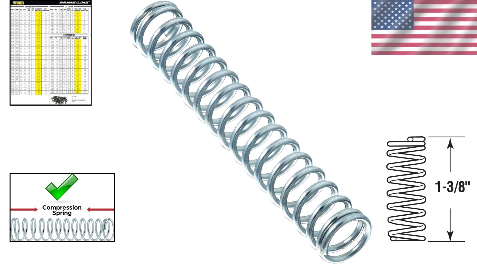 Nickel-Plated Compression Springs – Spring Steel, 0.028 GA, 4 Pack