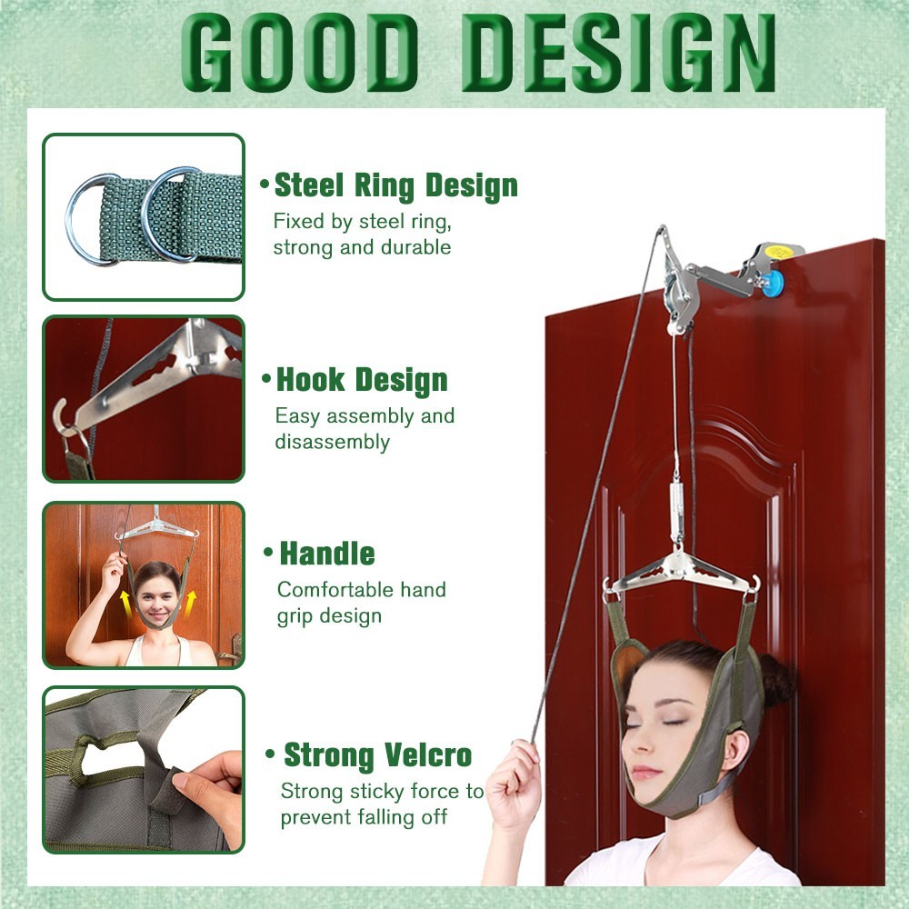 Cervical Neck Traction Device Over Door Stretcher Brace for Neck Pain Relief