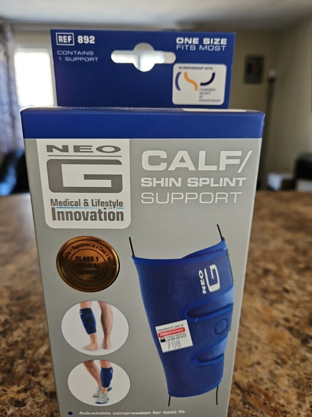 Calf Shin Splint Support Adjustable Compression One Size Fits Most Left Or Right