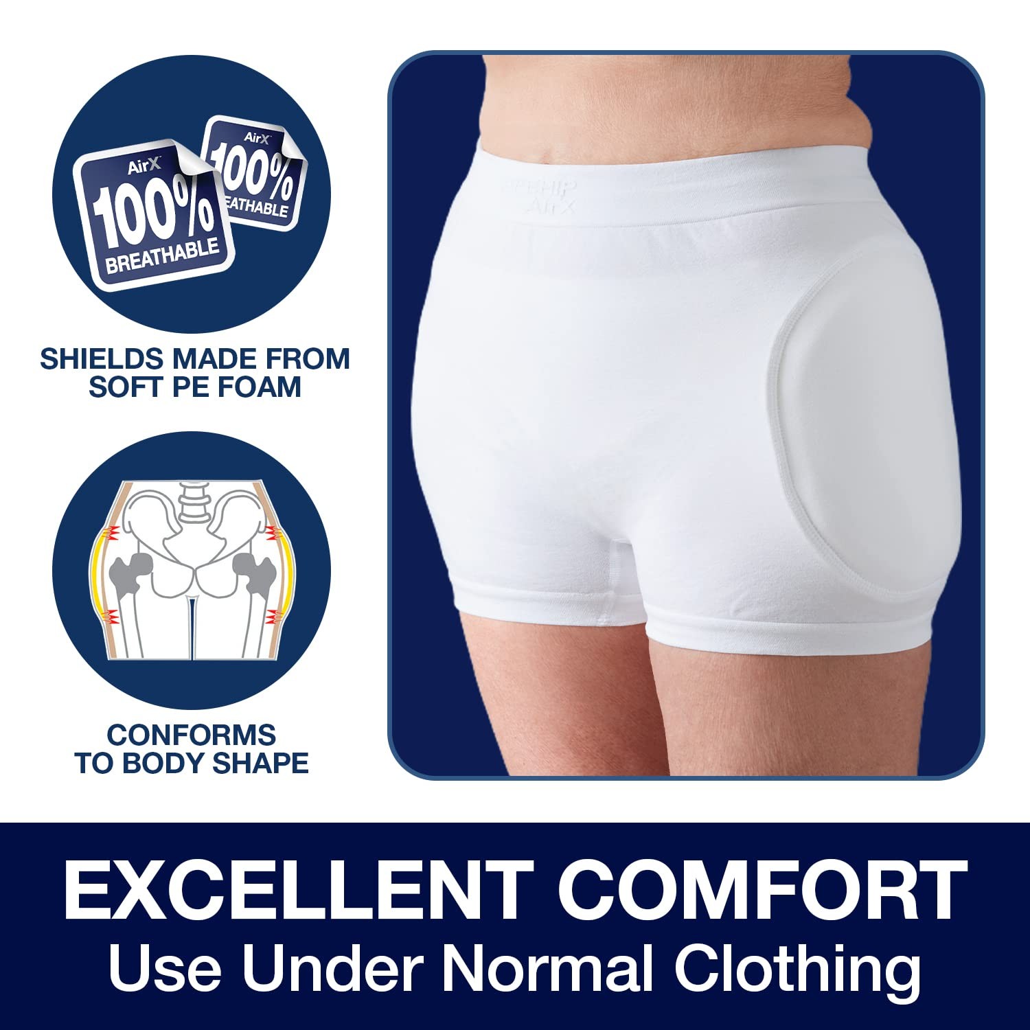 SAFEHIP AirX Women’s Hip Protector Undergarment Fall Injury Prevention Hip