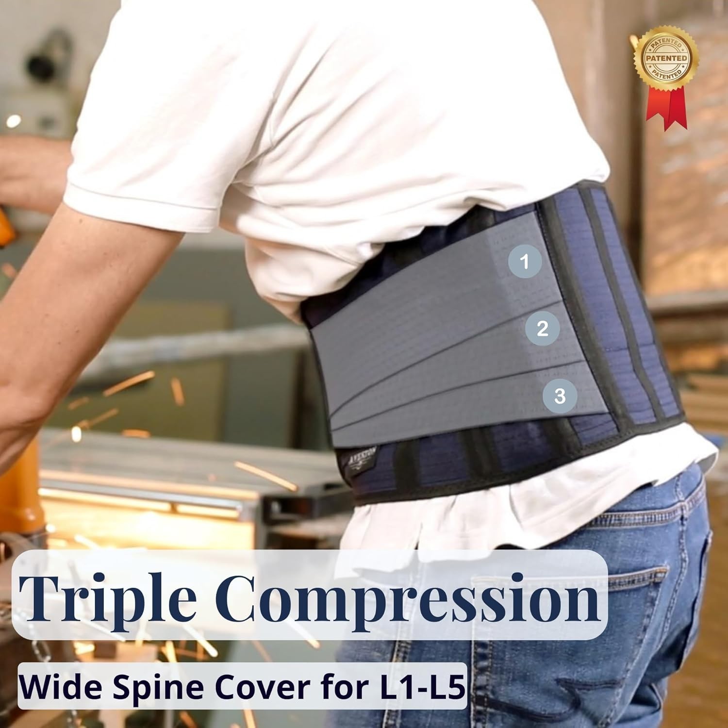 Back Support Lower Back Brace Navy XL