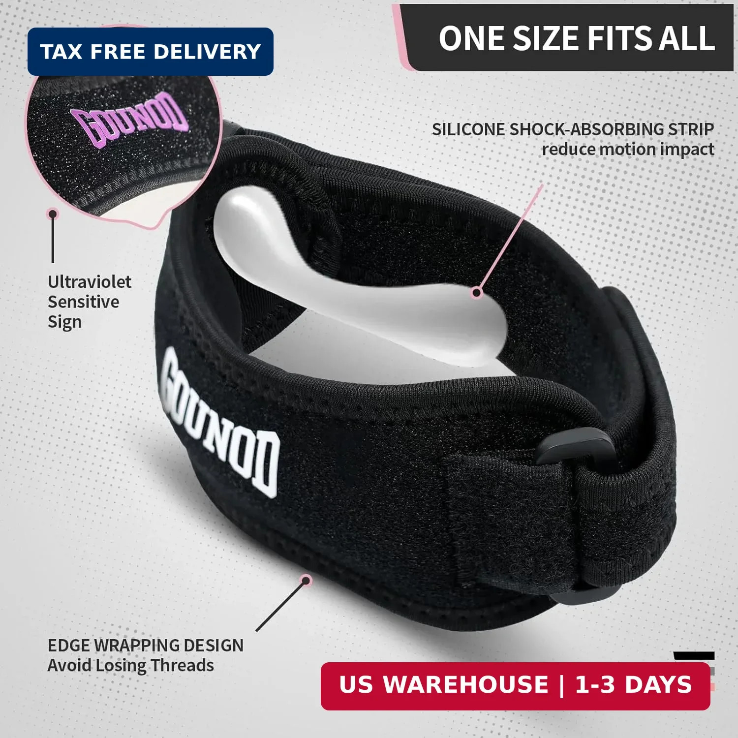 GOUNOD Patellar Tendon Support Strap 2 Pack, Knee Strap for Knee Pain Relief….