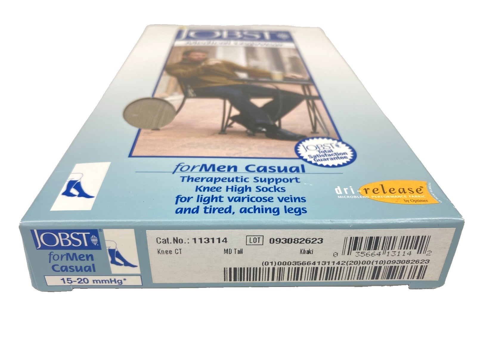 JOBST FOR MEN CASUAL COMPRESSION KNEE HIGH SOCKS 15-20 MMHG KHAKI SIZE M TALL