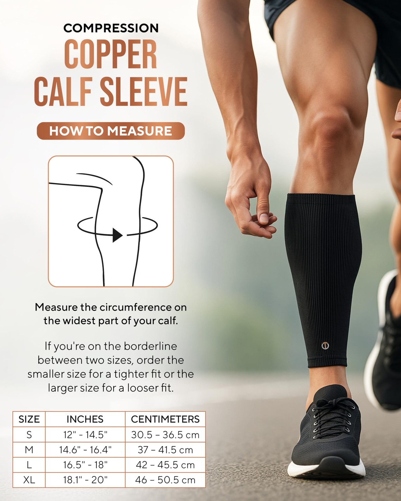 Copper Calf Compression Sleeve — Premium Copper Compression Shin Sleeve for M…