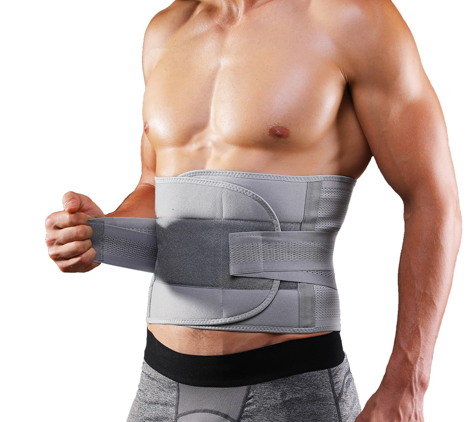 Back Brace for Lower Pain Men Women, Support & X-Large, Gray
