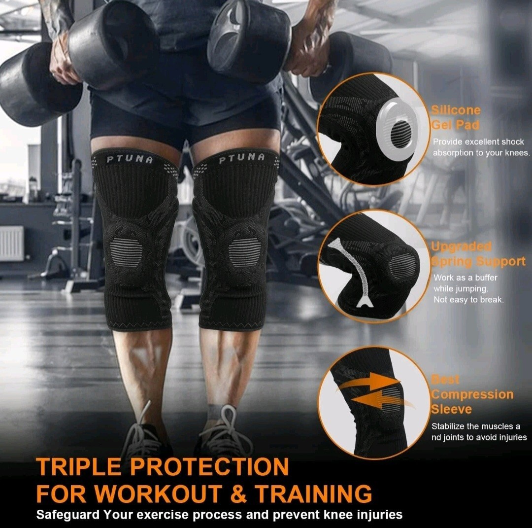 Knee Sleeve Brace for Pain – Compression w/Patella Gel Pad Choose Sz M L XL XXL