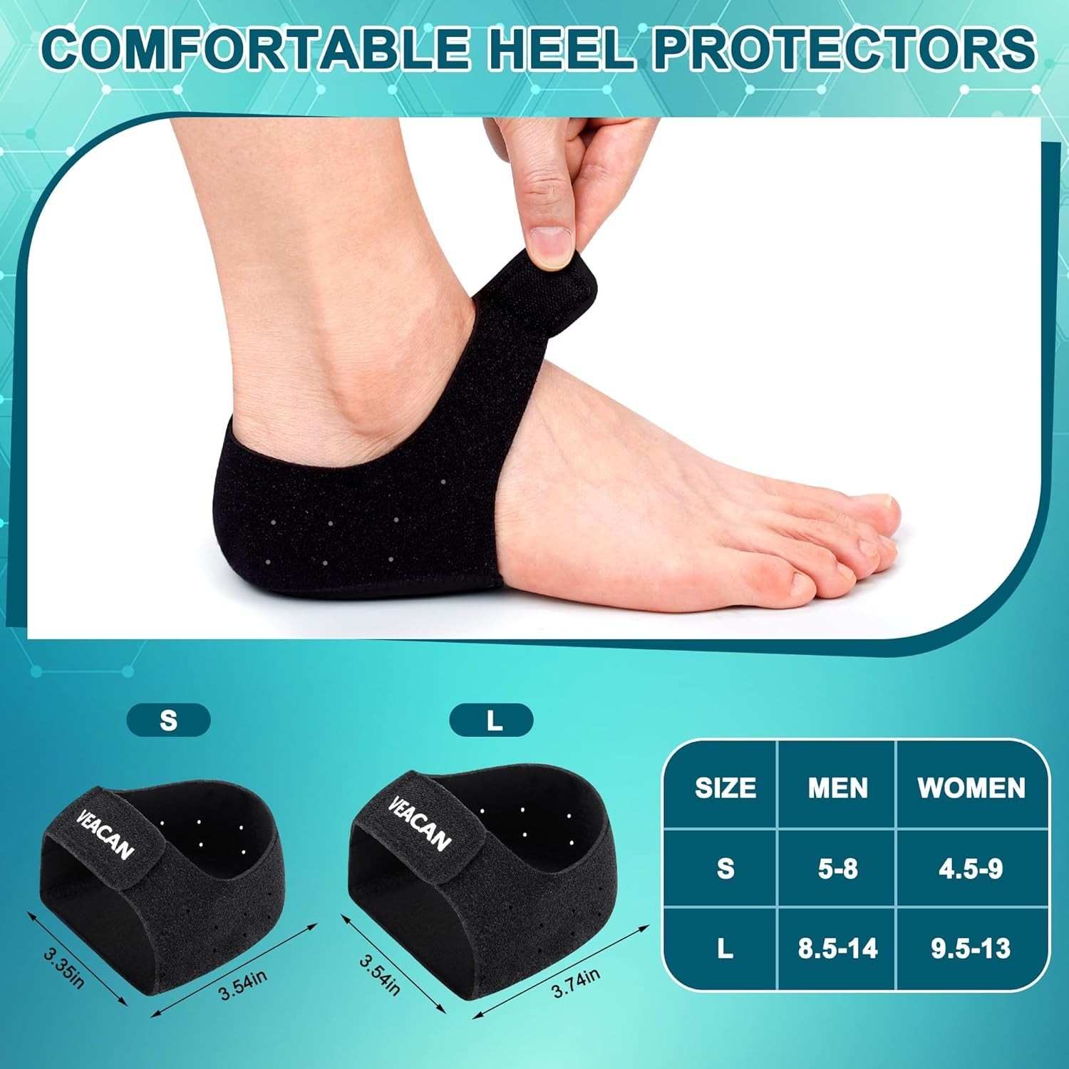 2 Pairs Plantar Fasciitis Heel Protectors, Heel Cups for Pain Relief & Achill…