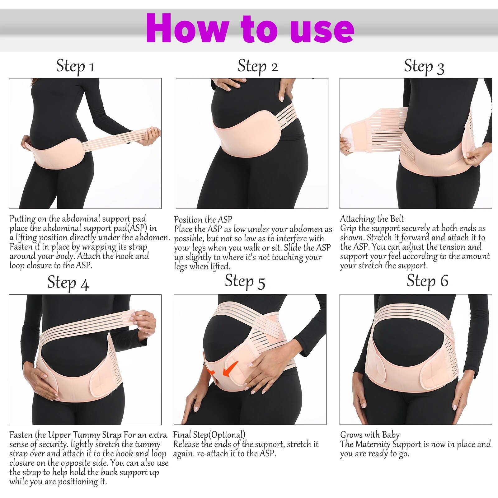 Pregnant Women Waist Trainer Maternity 3 In 1 Belly Lumbar Support Belt Bands US