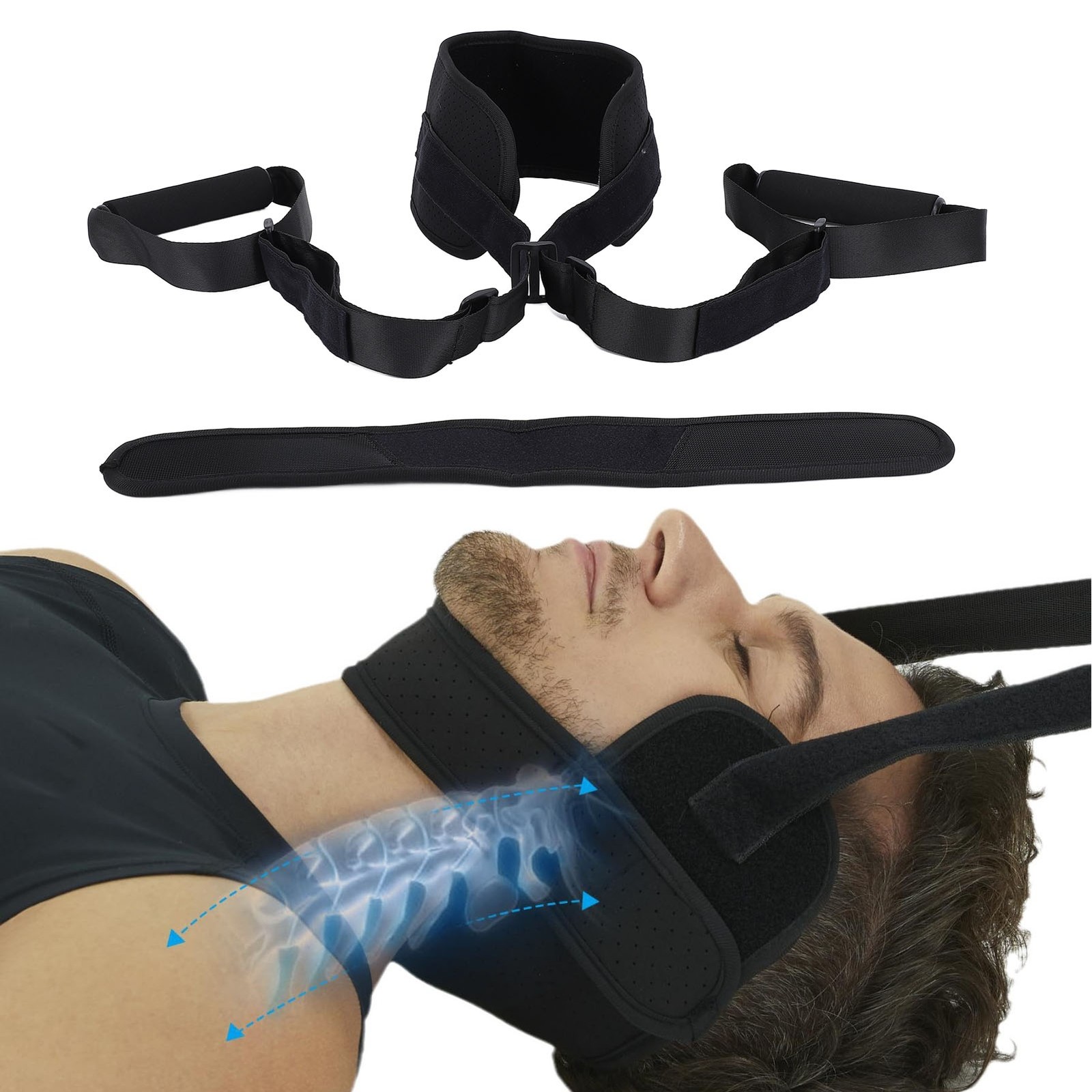 Neck Cervical Traction Strap Adjustable Neck Support For Home Use Neoprene Use