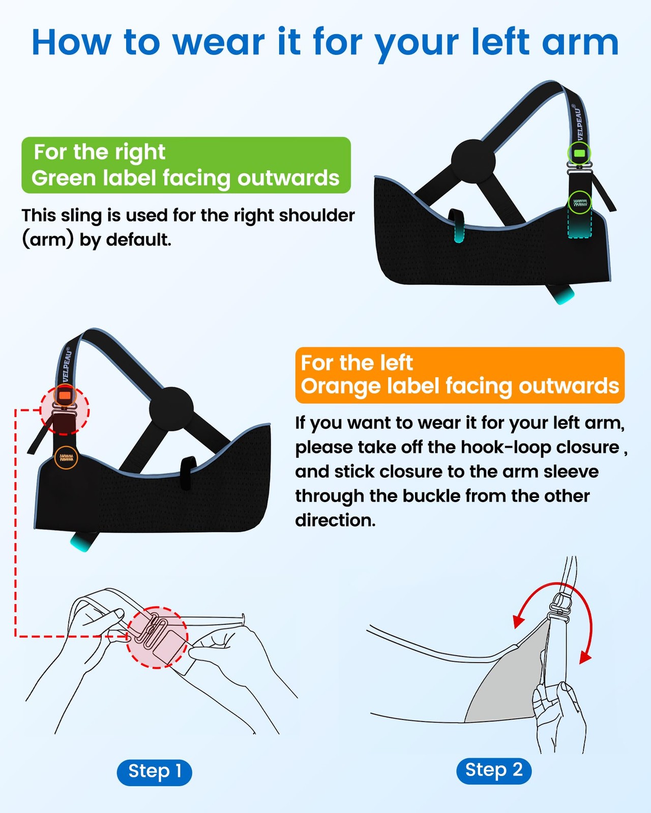 Arm Sling Shoulder Immobilizer for Women and Men, fit Left or Right Arm – Rot…