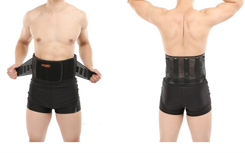 Back Support Brace Belt Lumbar Lower Waist Double Adjust Steel Strip Support FDA