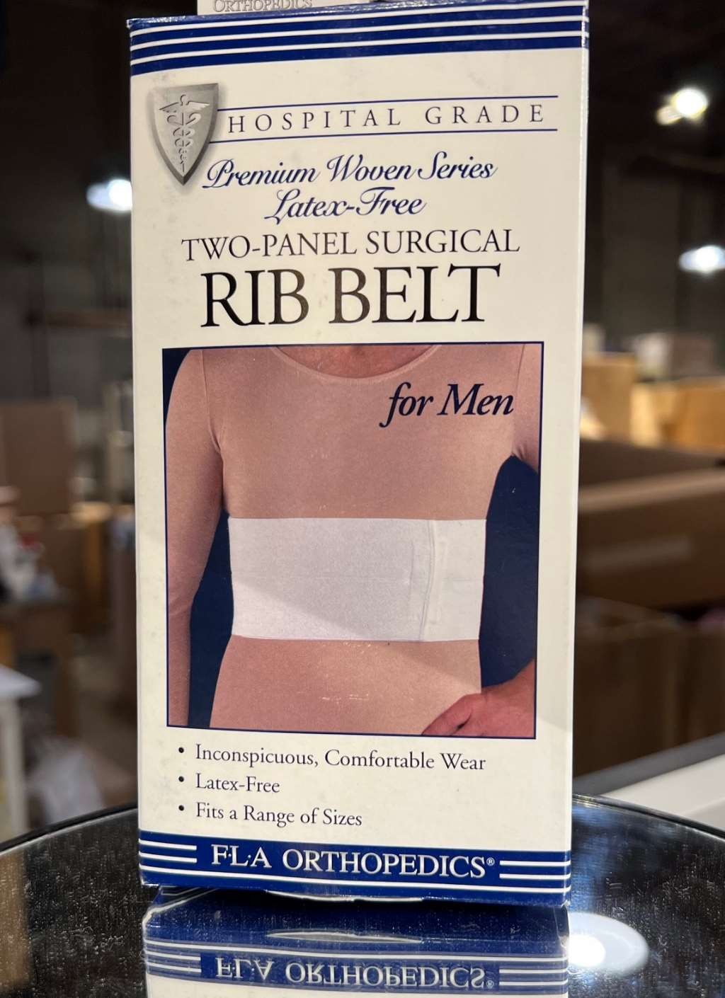 FLA Two Panel Surgical Rib Belt for Men White Universal (fits 24-48″) by FLA Ort