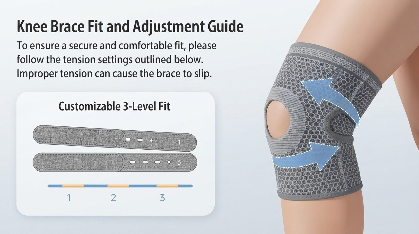 Adjustable Neoprene Knee Support Brace – Patella Stabilizing Compression Strap