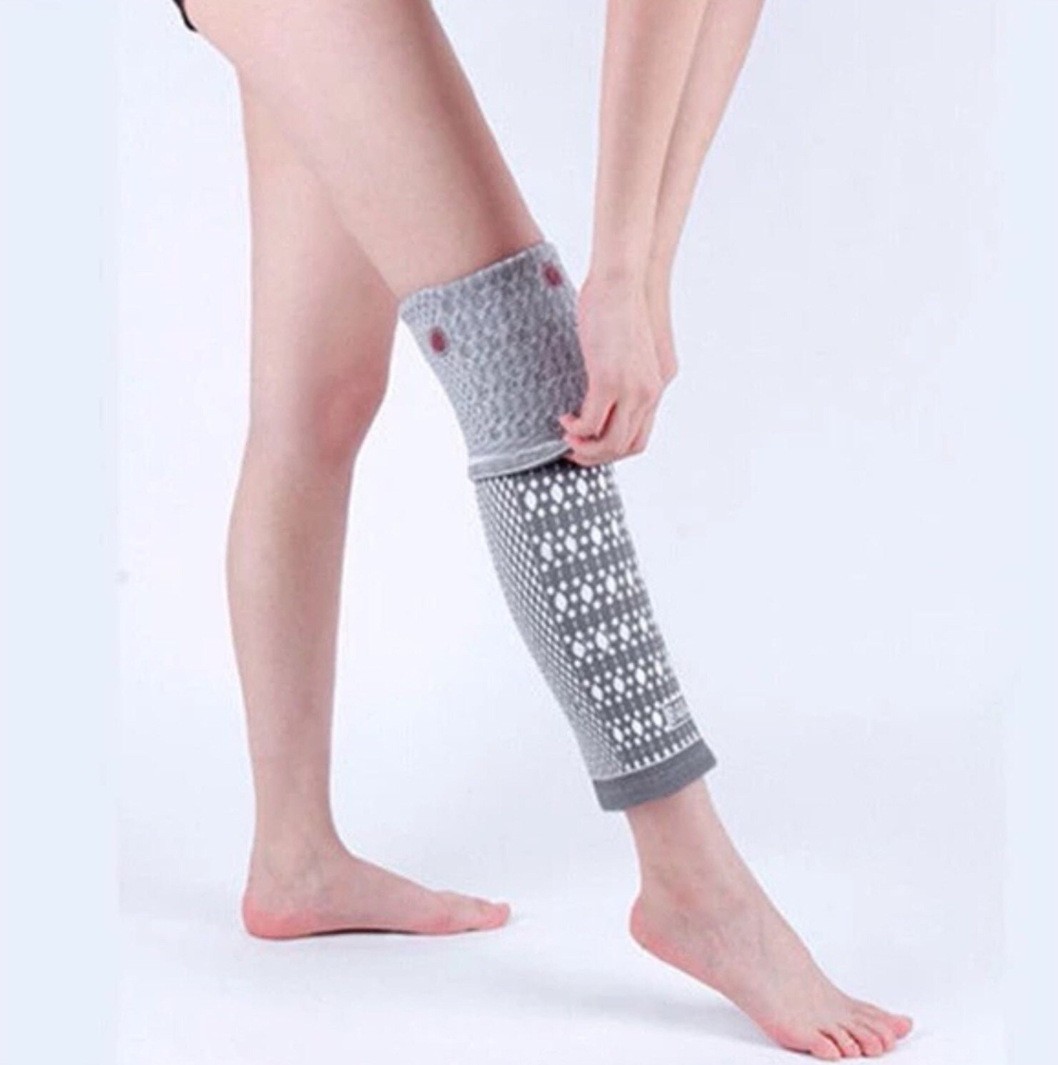 Magnetic Therapy Long Leg Support Brace Arthritis Socks Tourmaline Knee Wrap 1pc